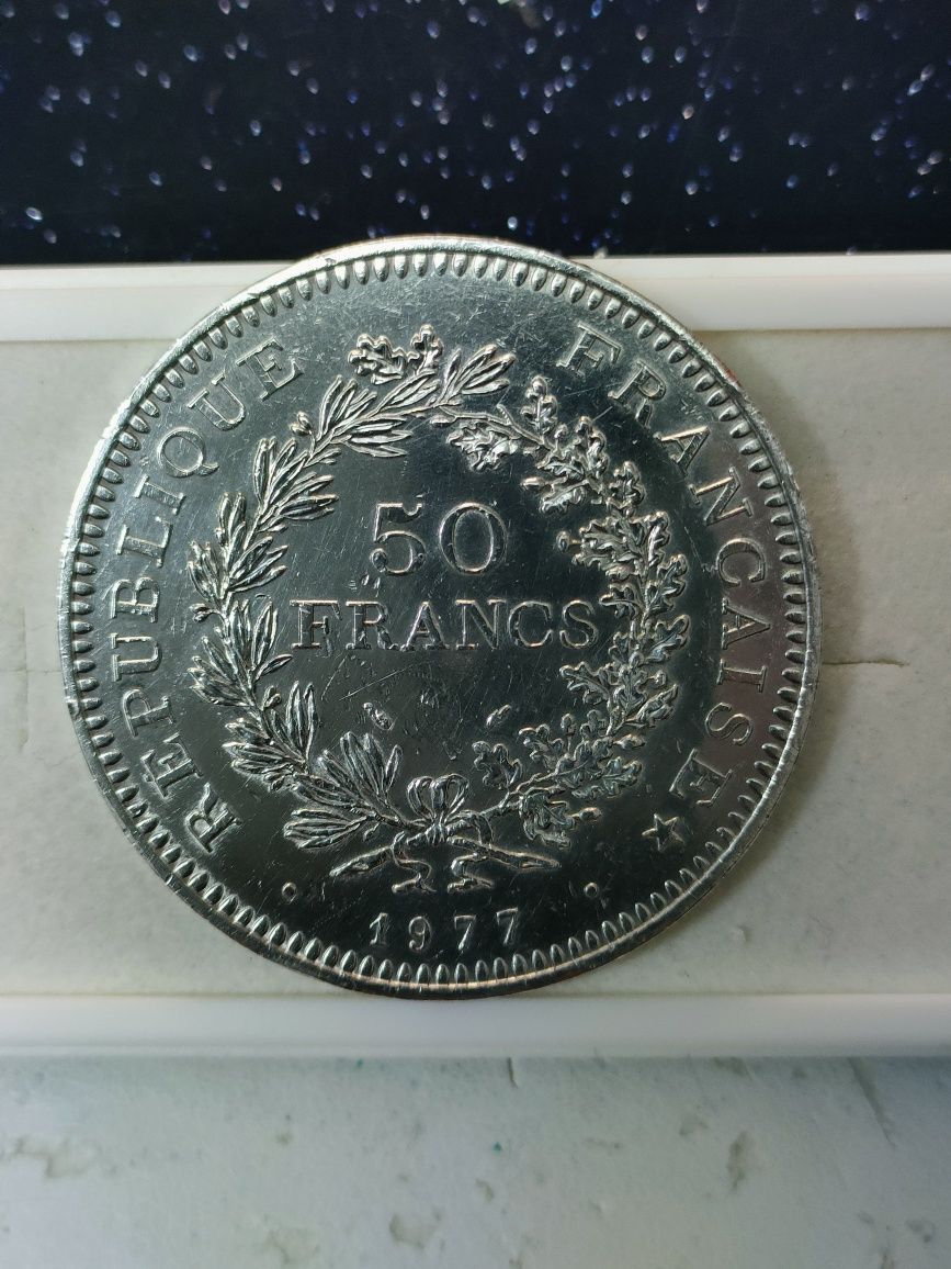 França / Moeda 50 Francos - 1977 / Prata