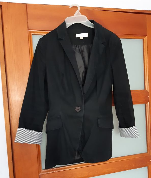 Żakiet dłuższy S czarny marynarka