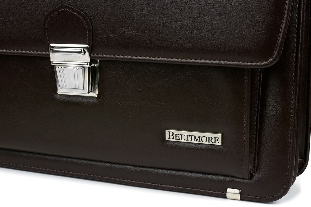 Brązowa Beltimore aktówka biznesowa męska eko skóra elegancka neseser