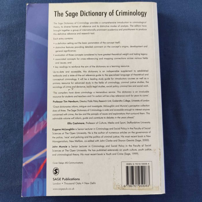 Eugene McLauglin e John Muncie - The Sage Dictionary of Criminology