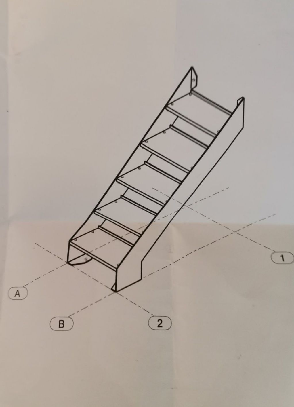 Schody stalowe metalowe blacha 6mm stopnie perforowane.