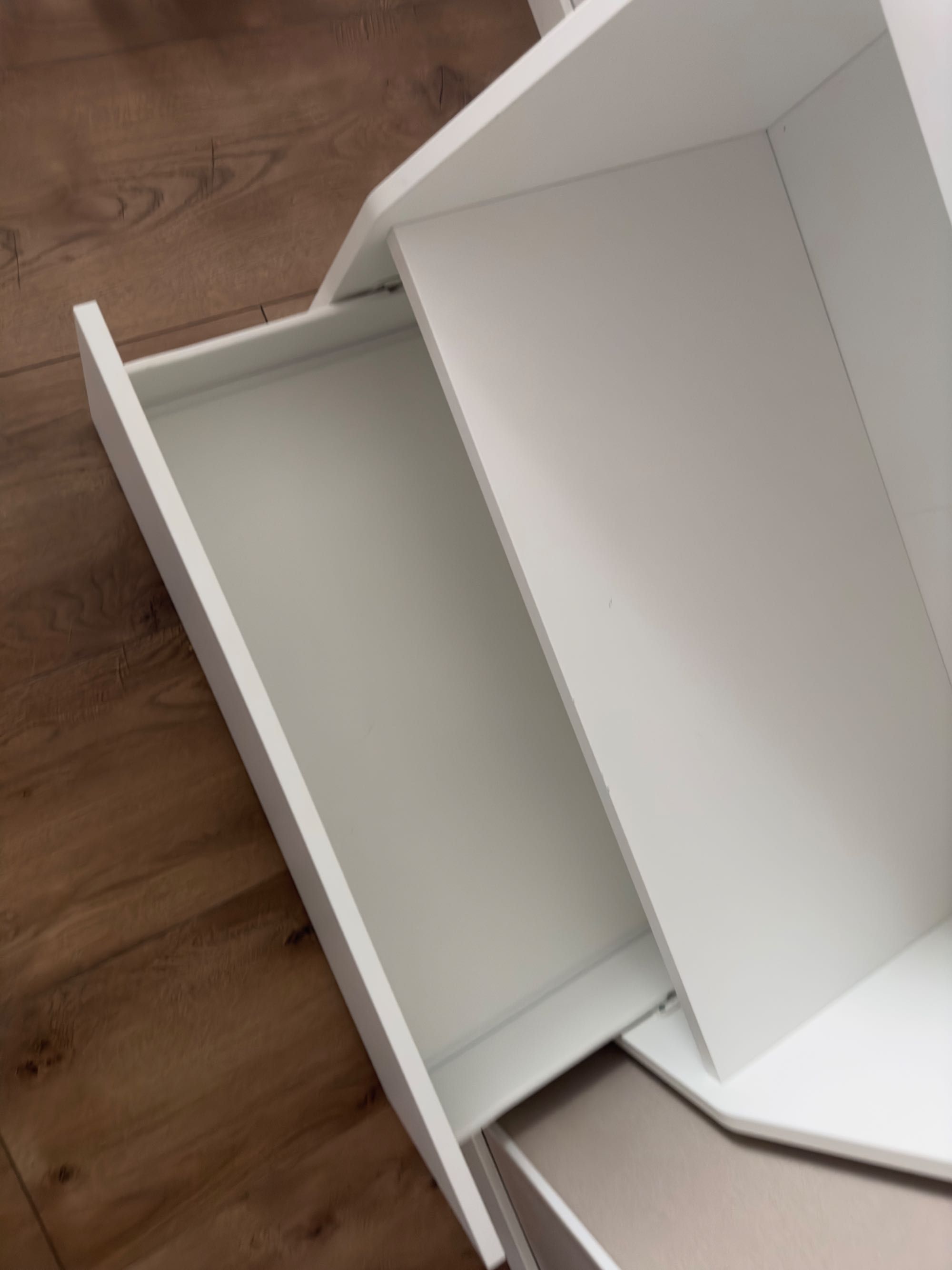 Ikea Bergig  Regał na książki z szufladą  biały