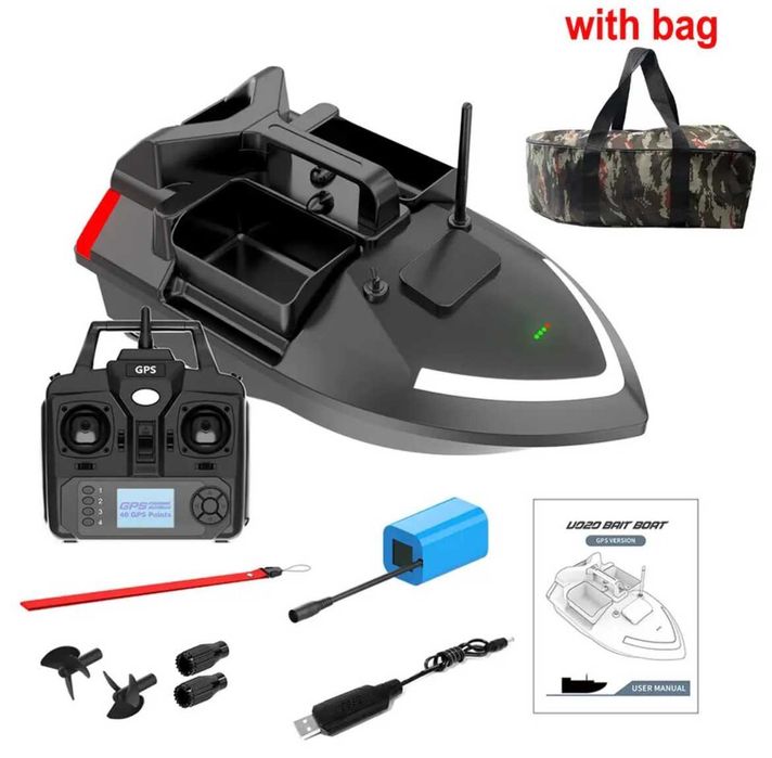 Кораблик для риболовлі GPS 500 м з сумкою і додатковим аккумулятором