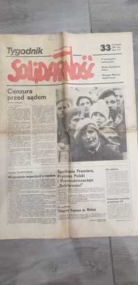 Stare gazety Solidarność PRL pamiątka starocie zabytki pamiątka