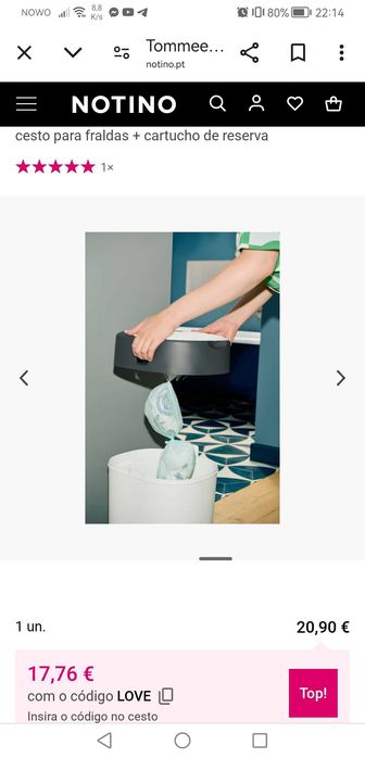 Esterilizador + aquecedor de biberões e balde para fraldas anti-odor