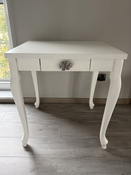 Stolik / toaletka Glamour biały lite drewno bukowe NOWY
