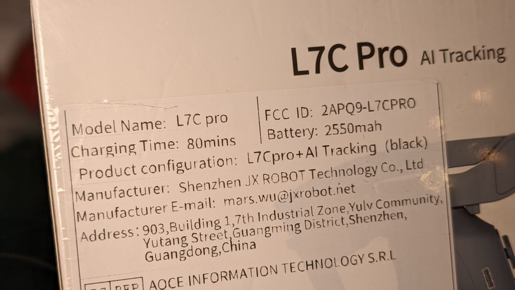 Lc7 Pro AI Black стабілізатор  3-осьвий для смартфона