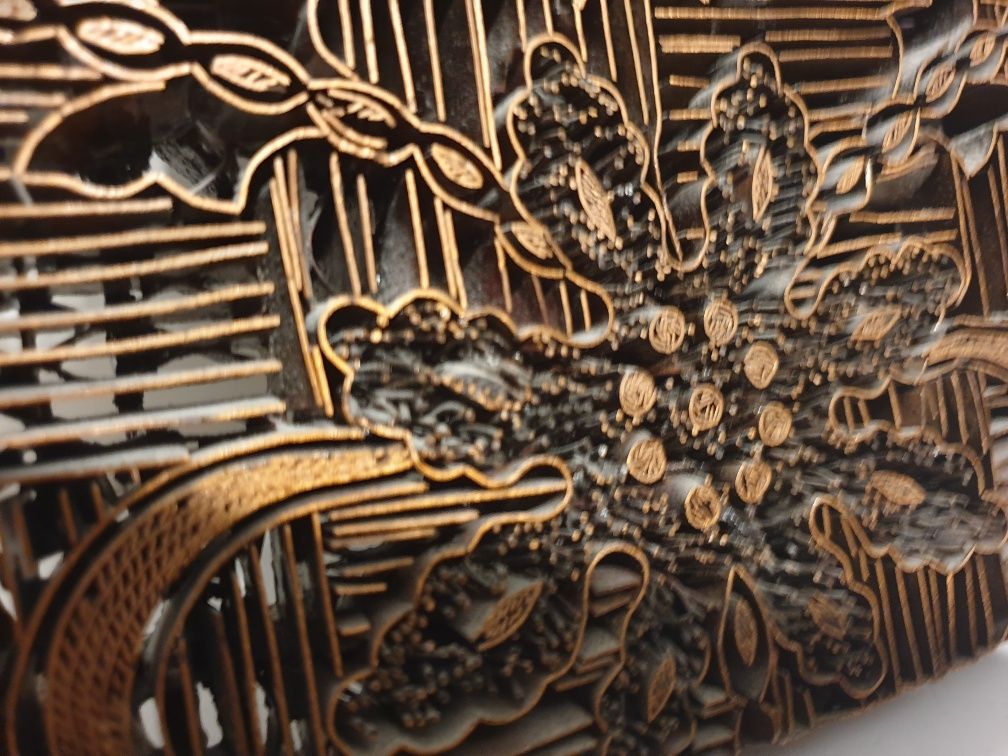 Grande antigo carimbo de tecido batik indiano em cobre feito à mão