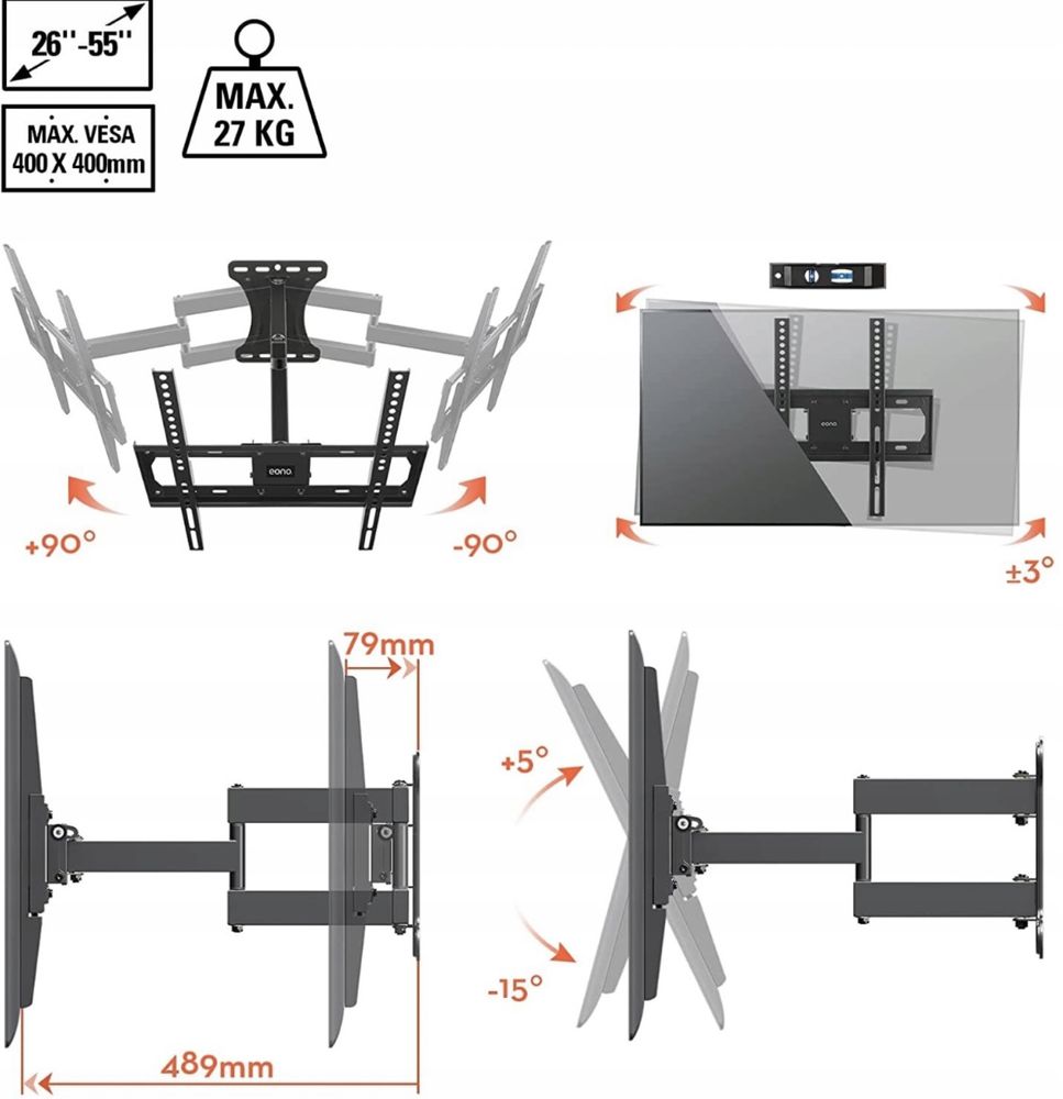 Uchwyt na telewizor Eono 26"-55"