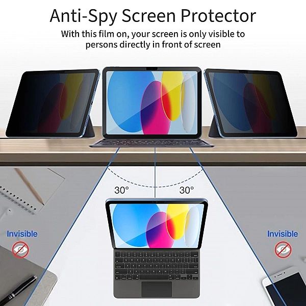 Szkło prywatyzujące Tech-Protect Glass Spy+ na iPad 10.9” 2022 / iPad