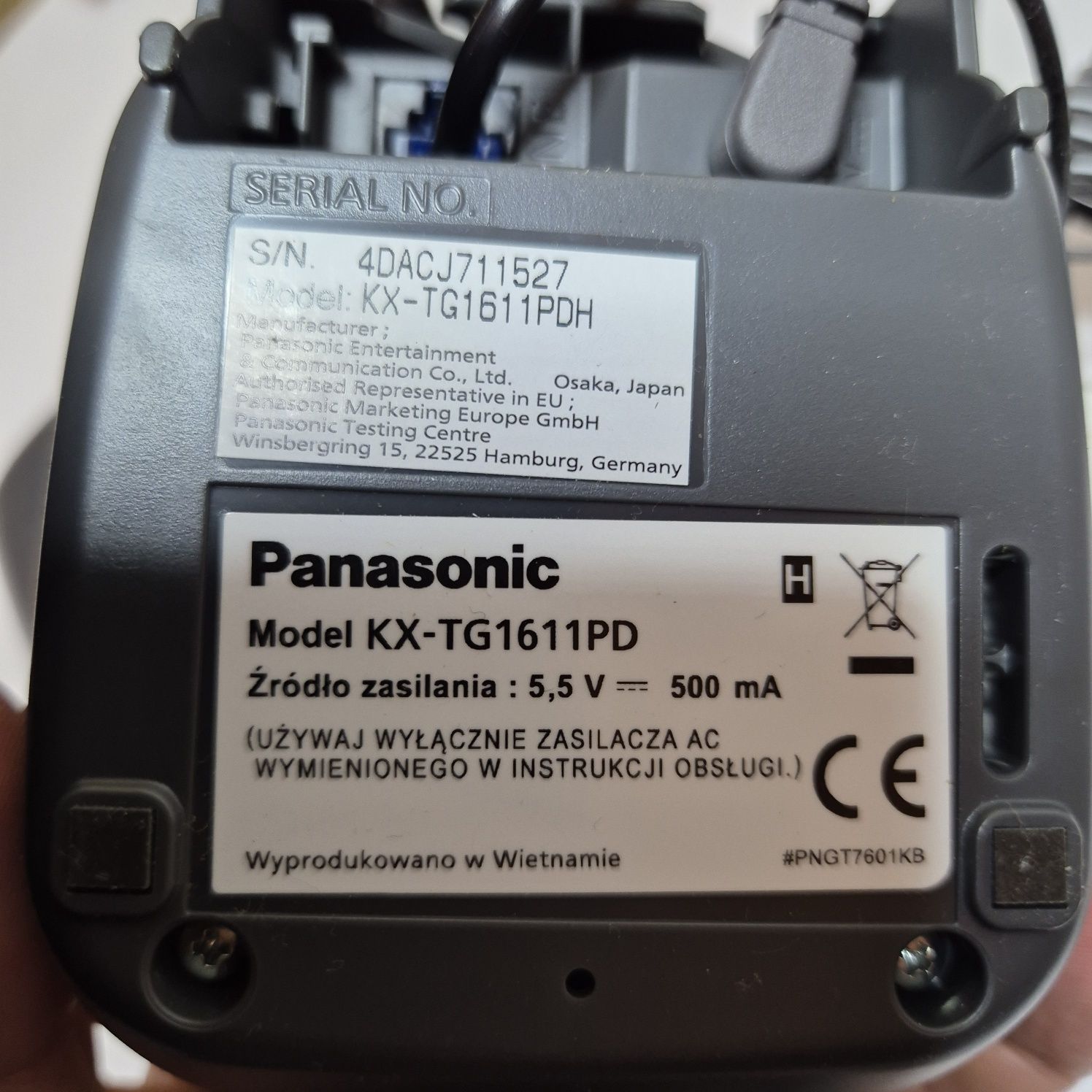Telefon Panasonic KX-TG1611PD jak nowy