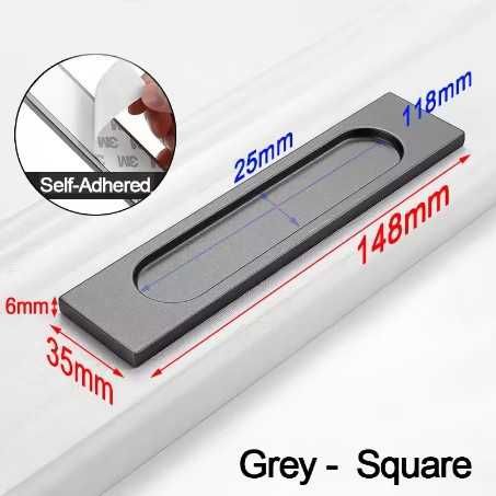Самоклеюча ручка для розсувних дверей сірий