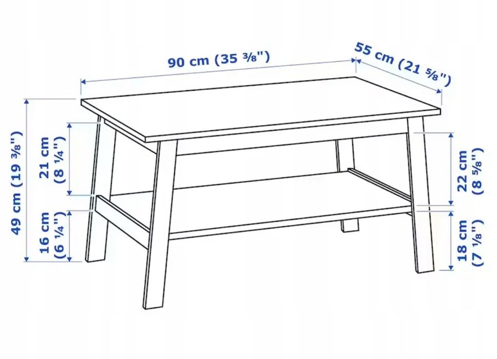 Stolik kawowy LUNNARP IKEA, biały, używany