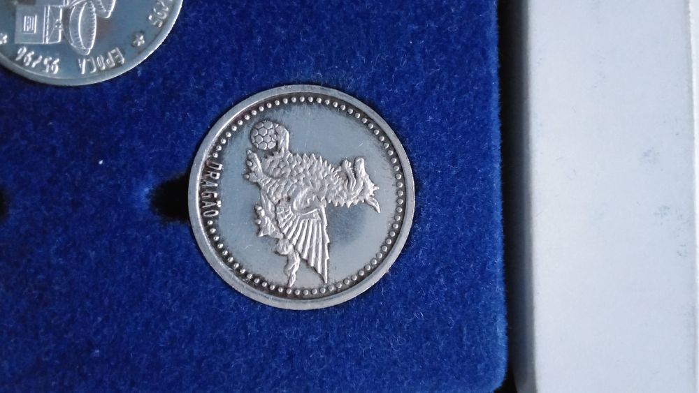 Prata conjunto de moedas comemorativas do Tetra do FCP