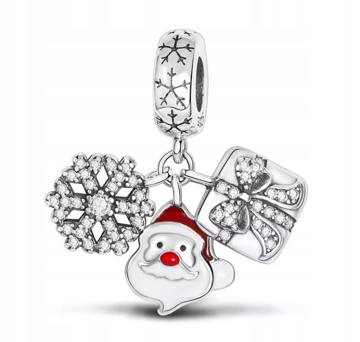 Nowy charms zawieszka srebro srebrny typu Apart Pandora Mikołaj Święta