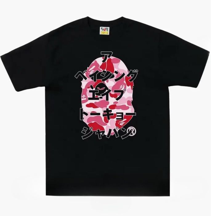 Футболки BAPE A Bathing APE Logo унисекс Бейп Бэйп черная белая