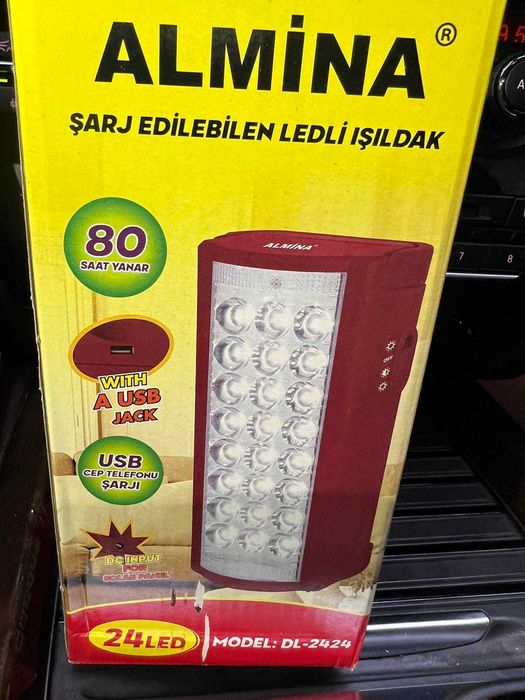 Ліхтар акумуляторний LED Almina 2606L 24 LED  10 годин роботи Альмина