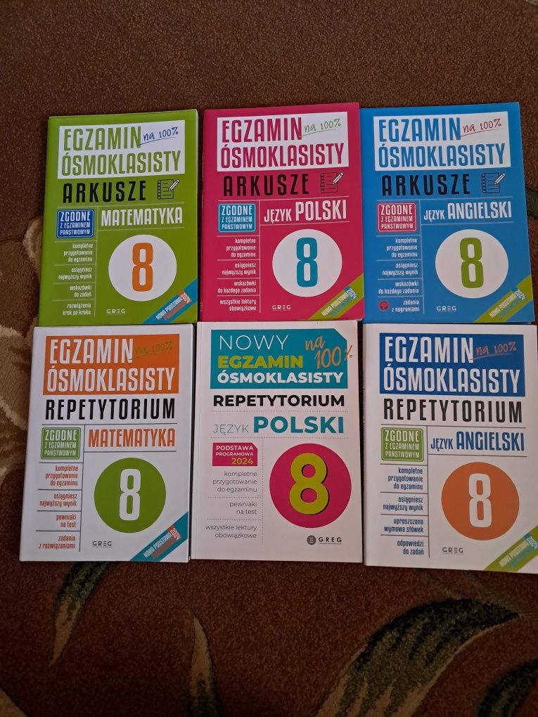 Egzamin ósmoklasity repetytorium polski angielski matematyka GREG