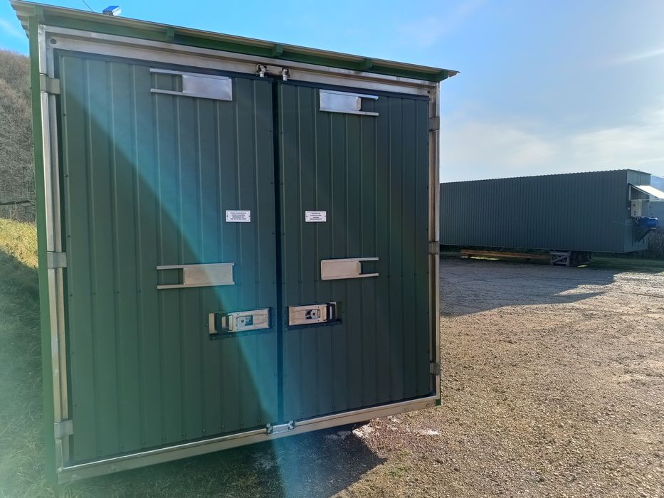 Suszarnia drewna długość 8 m, pojemność 37 m3 moc silnika 22 kW