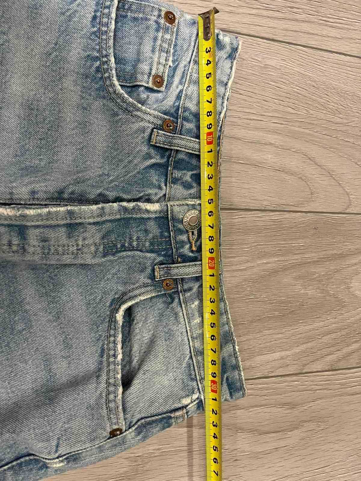 Укорочені джинси необроблений низ прямі zara 34\xs