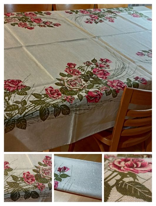 Duży obrus lnianyPRL 140*180cm