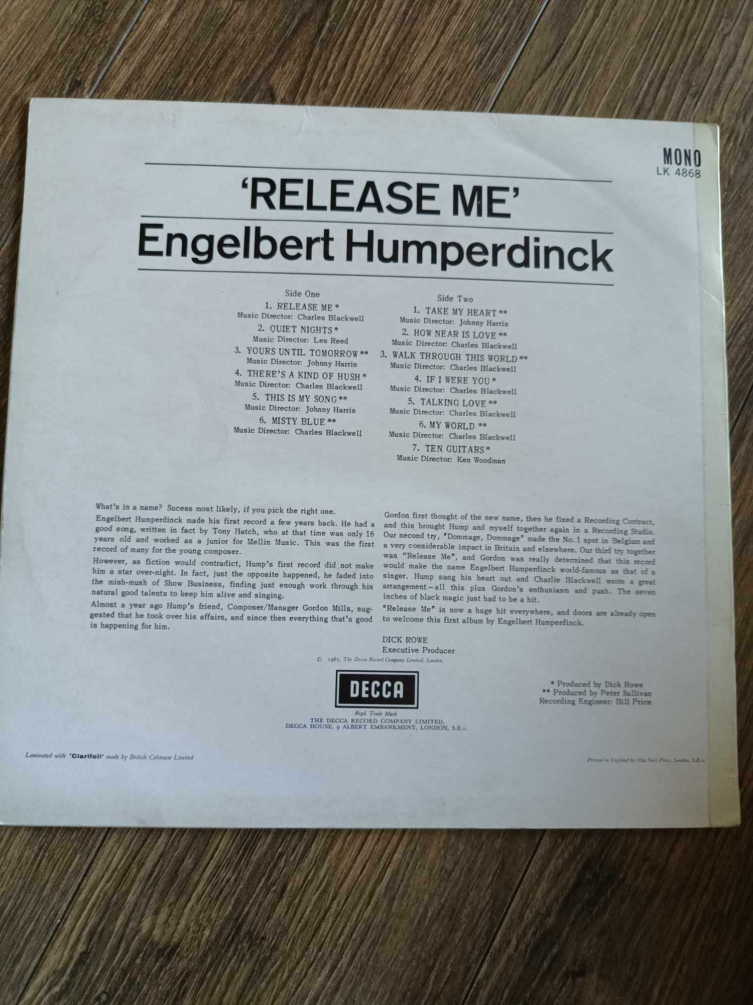 Engelbert Humperdinck  'Release Me'  LP