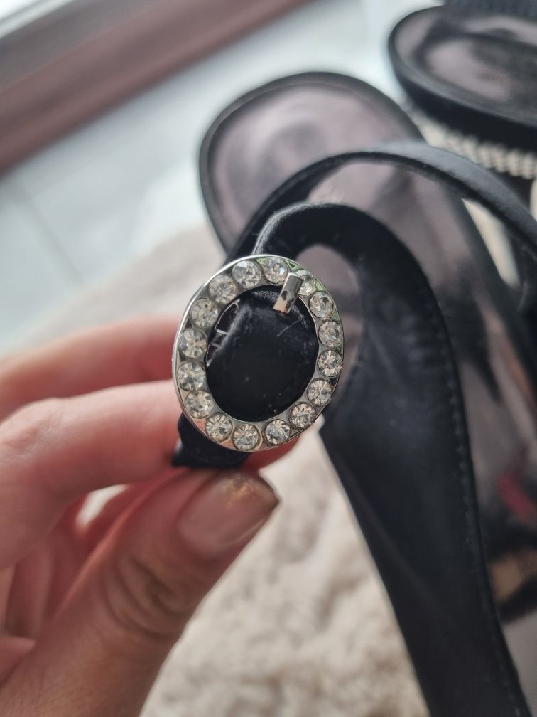 Buty szpilki na szpilce platformy open toe odkryty palec
