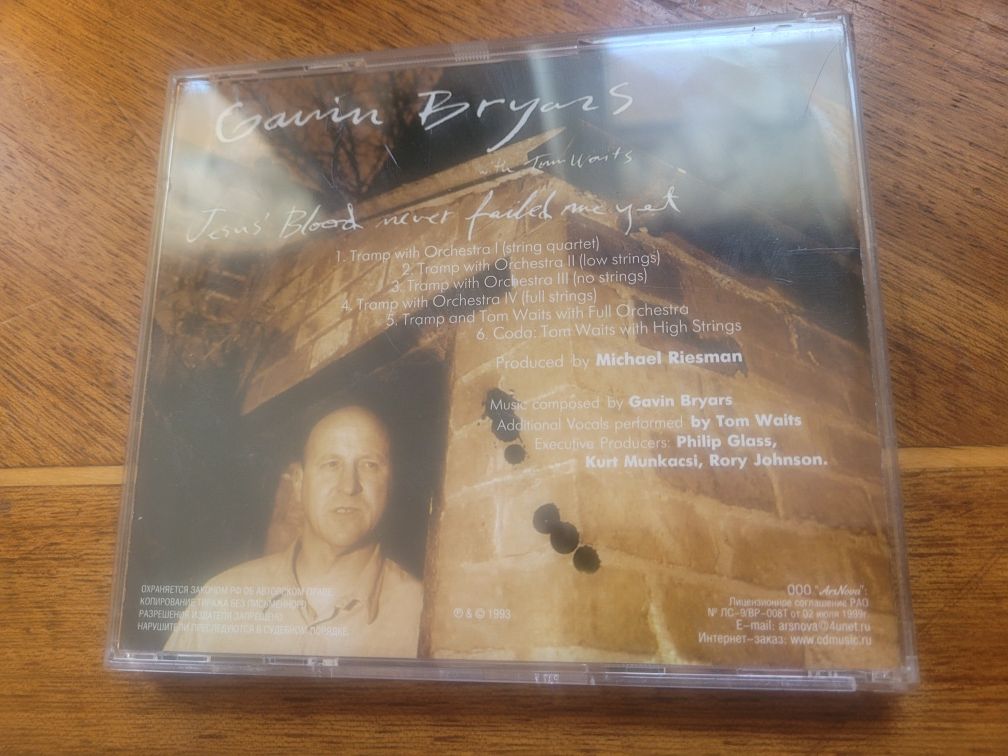 CD Gavin Bryars /feat.Tom Waits/ Jesus' Blood Never Failed Me Yet 1993