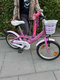 Rower rowerek 16 cali dziewczynki rozowy