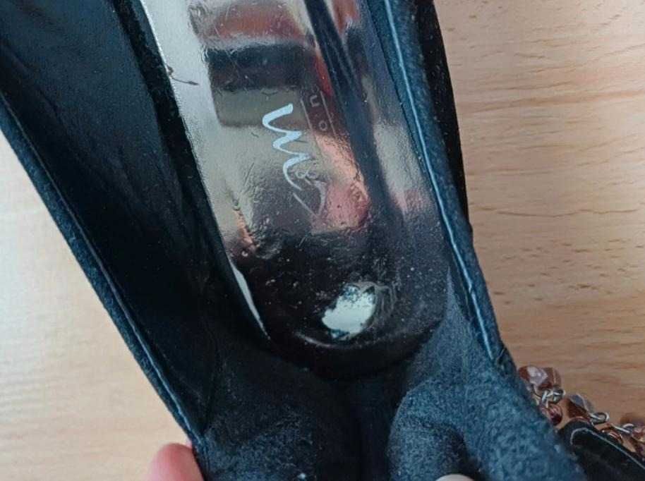 Baleriny czarne zamszowe welurowe K&M 38