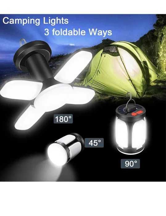 Lampa, latarnia solarna, kempingowa LED, 6 trybów pracy USB