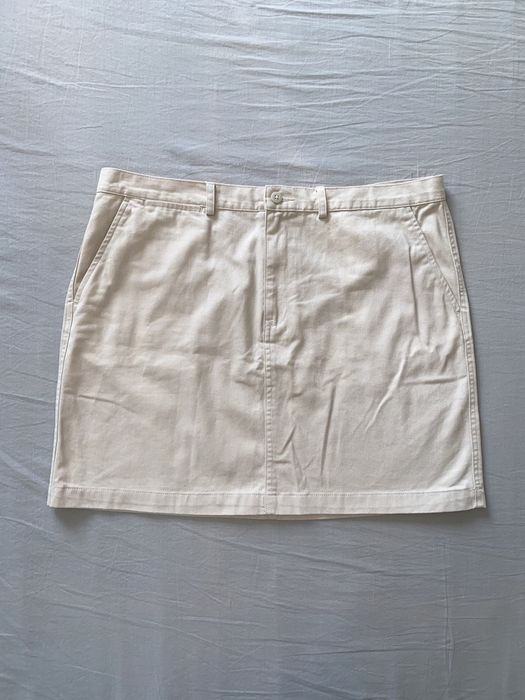 Джинсова міні спідниця Ralph Lauren Sport бавовна бежева однотонна