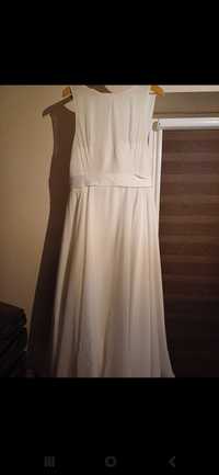 Suknia ślubna 3/4 długości bez rękawa dla wysokiej