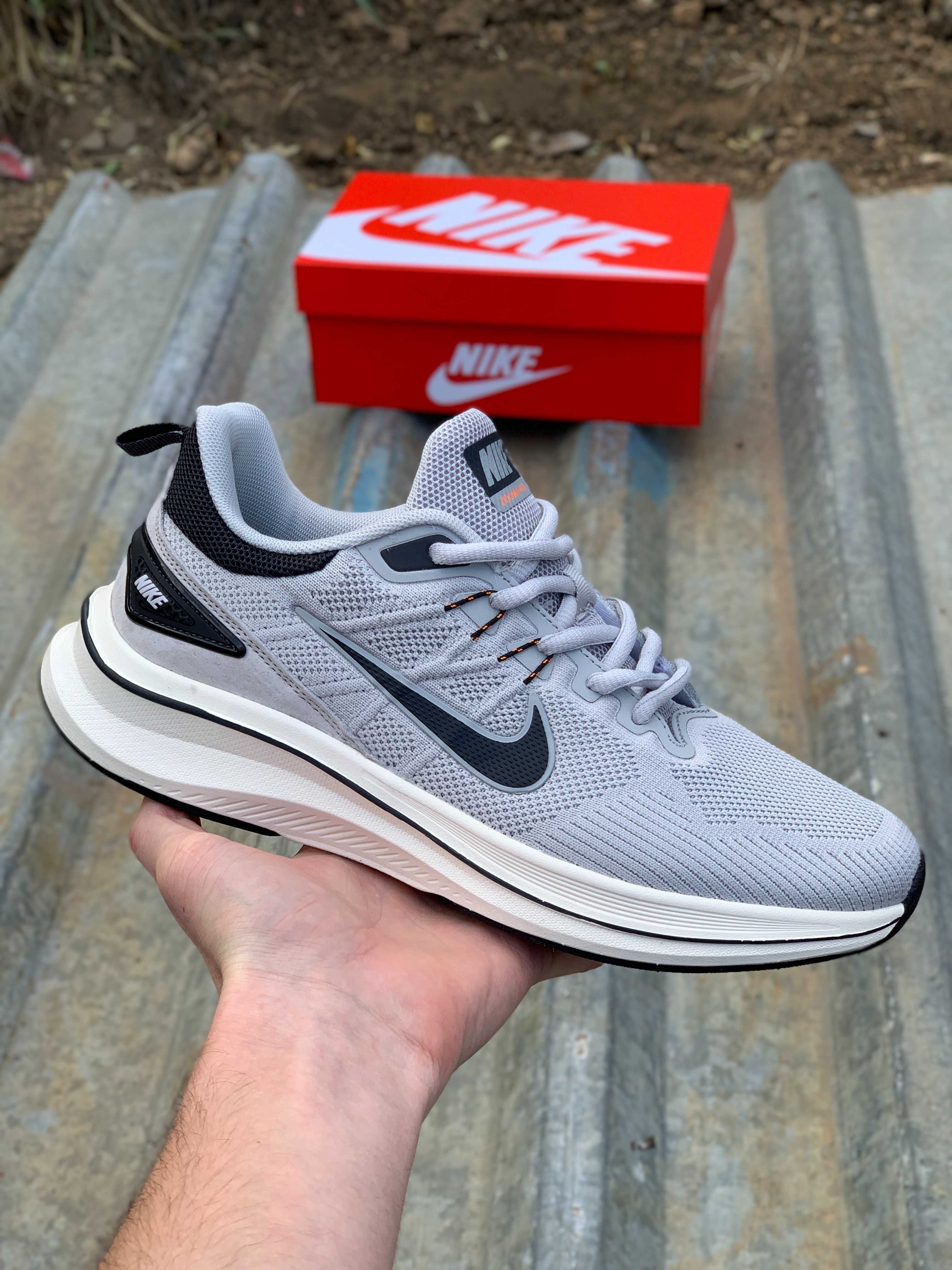 Мужские кроссовки Nike Zoom Winflo (41-45) светло-серые Найк