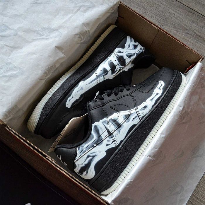 РОЗПРОДАЖ! Nike Air Force 1 '07 QS 'Black Skeleton 40 41 42 43 44 45