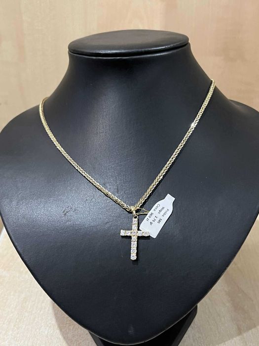 Złoty krzyżyk z cyrkoniami, pr585, 14k, 2.75gr/Komis Krzysiek