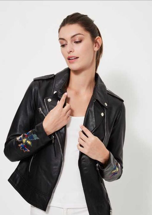 Новая косуха с вышивкой ISACO, Италия. IT40 (XS-S) куртка кожа оригин