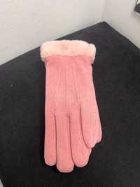 Damskie różowe rękawiczki