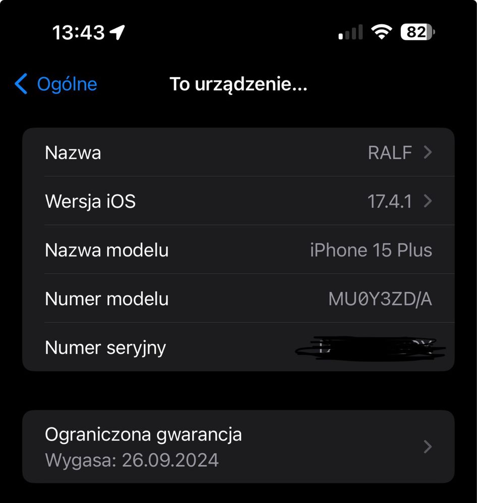 iPhone 15 Plus Gwarancja