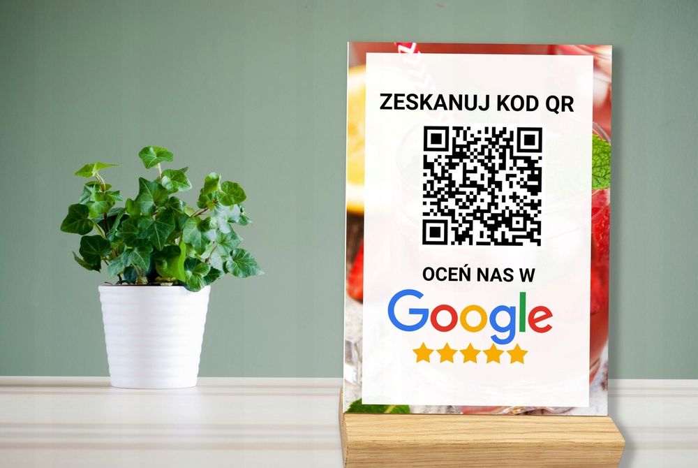 Tabliczka Statuetka stand zbieranie opinii oceń nas kod qr wzór 3
