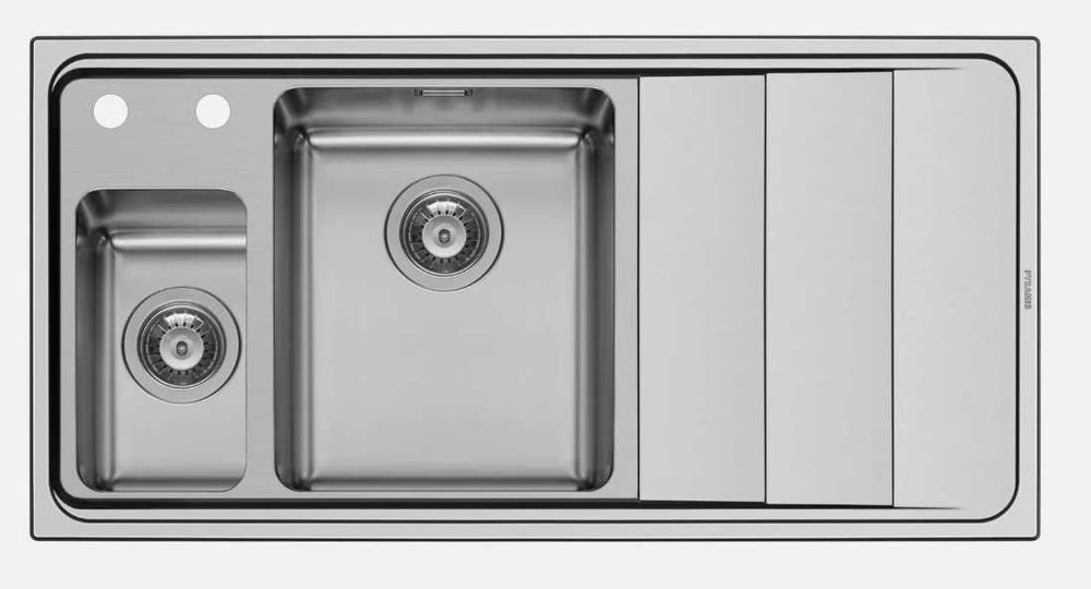 Pyramis Studio Zlew do zabudowy polerowana stal nierdzewna 100x50 cm