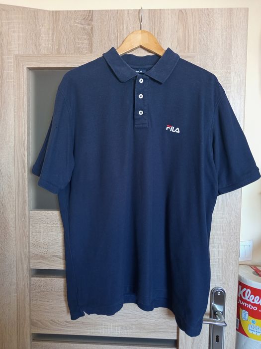Granatowa klasyczna koszulka polo FILA rozmiar XL