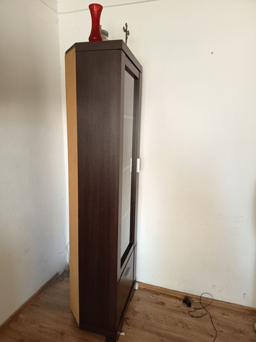 Duża witryna gablota szklana wenge