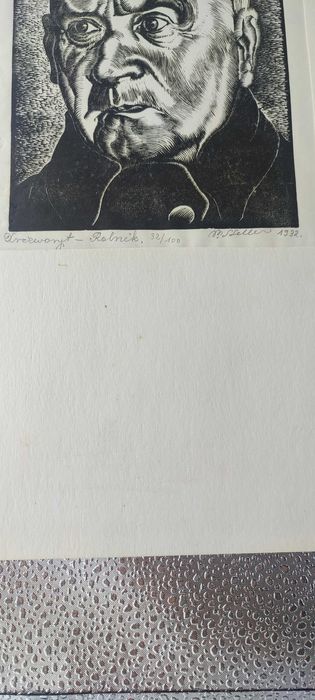 Rolnik – drzeworyt Pawła Stellera (1932, nr 32/100)