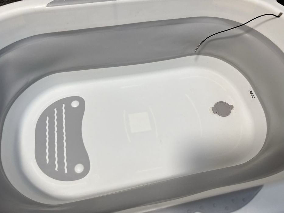 Дитяча складна  ванночка з термометром +лієчка +матрасик дитячий