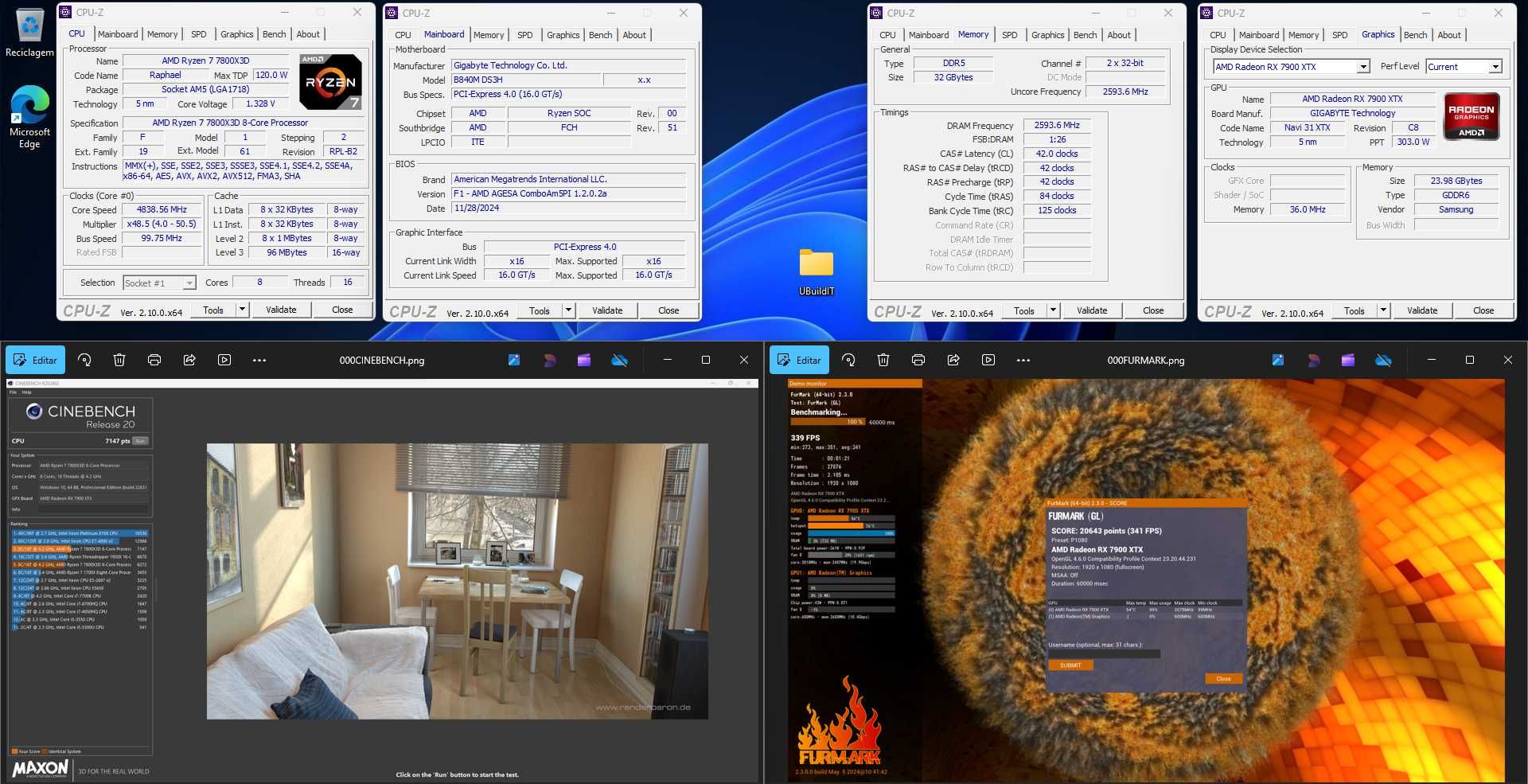 PC Gaming 4K NOVO | RX 7900XTX / 7800X3D / DDR5 / WATERCOOLER / RGB