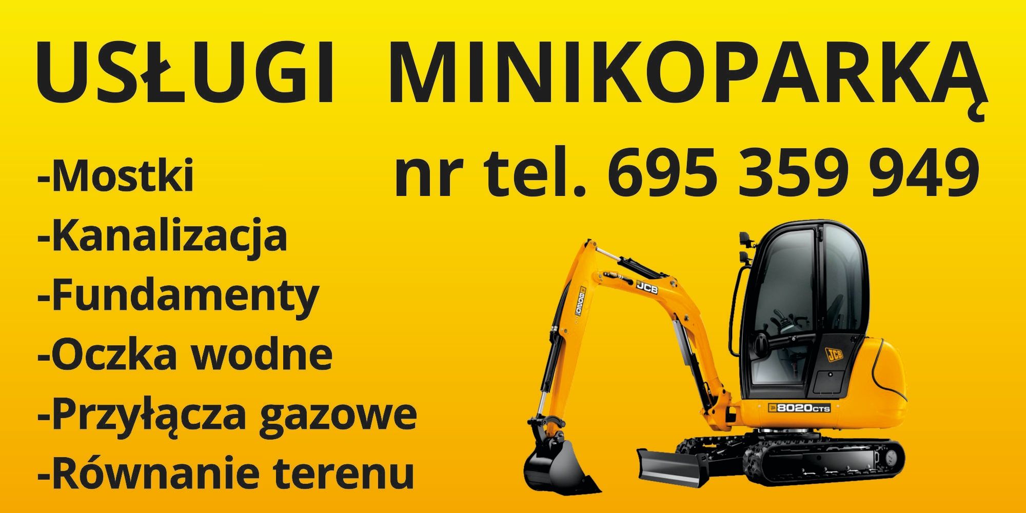 Usługi minikoparką 2t , Koparka , Glebogryzarką separcyjna, Trawniki ,