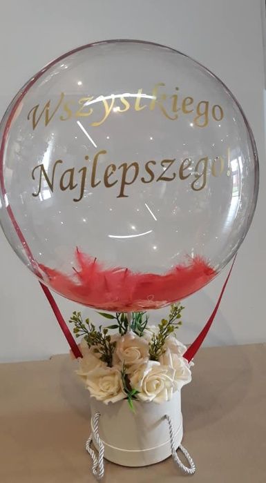 Balony personalizowane hel prezent, Bubble Box, Flower Box