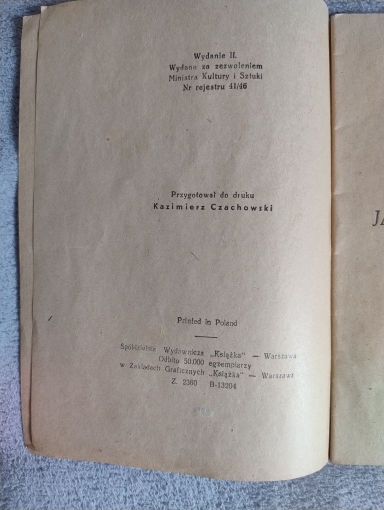 Henryk Sienkiewicz "Janko Muzykant, Jamioł" wydanie II 1946 r.