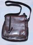 Bolsa de homem, pele genuína, como nova, castanha escura, elegante